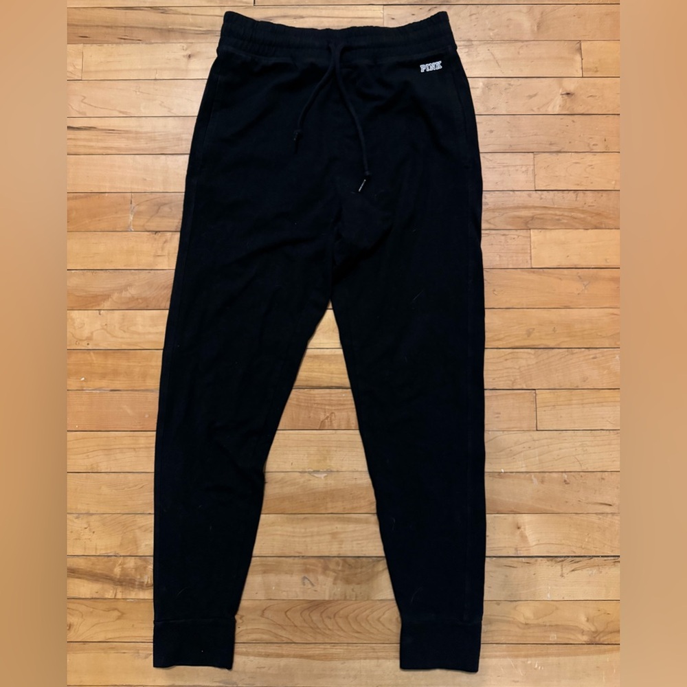 PINK Victoria's Secret Black Jogger Sweatpants with Elastic Waistband